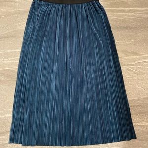 Turquoise, Pleated, Mid-length skirt